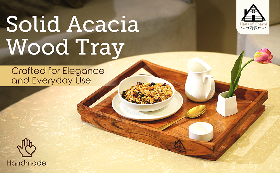 100% Acacia Wood Tray
